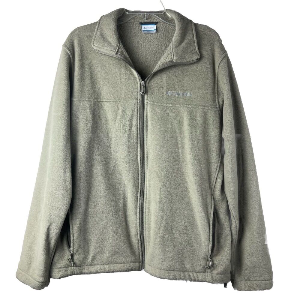 Columbia Tan Colored Fleece Full Zip Jacket Size Large